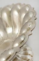 Ezüst (Ag.) talpas kalapált, poncolt, mesterjeggyel (SB), jelzett, nettó:438 g, m:11,5 cm, d:25 cm