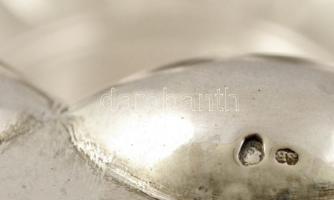 Ezüst (Ag.) talpas kalapált, poncolt, mesterjeggyel (SB), jelzett, nettó:438 g, m:11,5 cm, d:25 cm