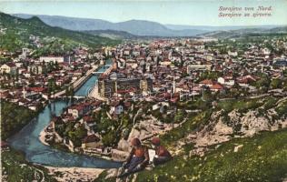 Sarajevo, general view from north, Verlag Simon Kaltan Nr. 2. (from postcard booklet) (Rb)