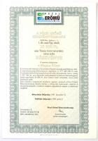 Pécs 1998. "Pécsi Erőmű Részvénytársaság" részvénye 10.000Ft-ról, teljes szelvényívvel T:I-