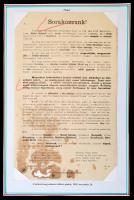 1918 Sorakozzunk! Az Őszirózsás forradalom alatt kiadott, a határok megvédésére, polgárőrség, hadsered megszervezésére felszólító plakát. 22x34 cm Lyukkal. Ritka!