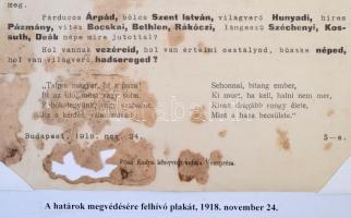 1918 Sorakozzunk! Az Őszirózsás forradalom alatt kiadott, a határok megvédésére, polgárőrség, hadser...