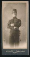 cca 1900 Bene Bertalan százados, katonai állatorvos keményhátú fotója 9x17 cm