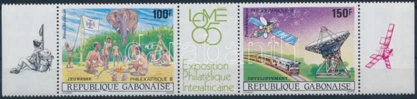 Nemzetközi Bélyegkiállítás ívközéprészes pár, International Stamp Exhibition sheet-centered pair