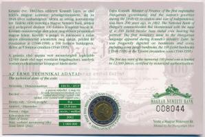 2002. 100Ft Ni-Cu-Zn "Kossuth" elsőnapi veret sorszámozott díszlapon T:BU 
Adamo FOEM1