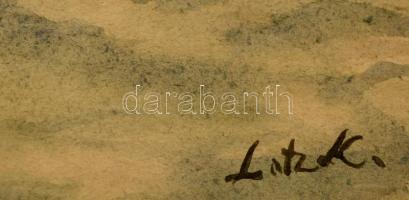 Lotz jelzéssel: Fekvő akt. Szén-akvarell, papír, 30×42 cm