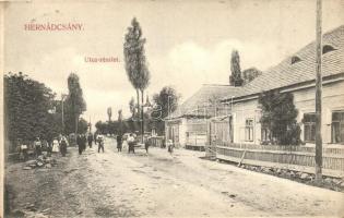 Hernádcsány, Csány, Cana; utcakép, Frisch H. üzlete, Divald K. fia / street view with shop