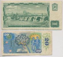 Szlovákia 1993. (1961) 100K + (1988) 20K mindkettő szlovák bélyeggel T:III,III-
Slovakia 1993. (196...
