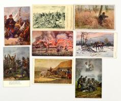 13 db RÉGI katonai motívumos képeslap, Juszkó, Zerritsch, L. Winter aláírásaival / 13 pre-1945 military motive cards with the signatures of Juszkó, Zerritsch, L. Winter