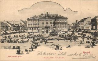 Arad, Szabadság tér és piac / square, market