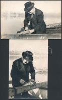 cca 1940 Halpucolás, 2 db fotó, 9×14 cm