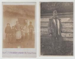 13 db RÉGI első világháborús katonai fotólap, K.u.K. katonák szánkózás közben, étteremben, csoportké...