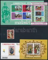 1972-1995 Christmas 7 blocks + 1 stamp, 1972-1995 Karácsony motívum 7 klf blokk + 1 db önálló érték 4 db stecklapon