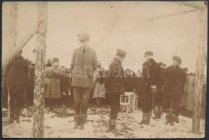 cca 1916 Kivégzés, négy akasztott ember, vintage fotó, 10x15 cm