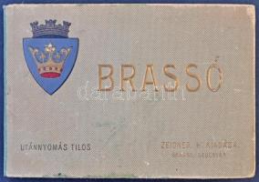 Brassó, Kronstadt, Brasov; címeres, díszes képeslapalbum, 10 db beragasztott képeslappal, Zeidner H....