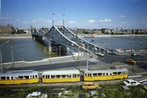 cca 1979 Budapesti villamosok tétele, 4 db szabadon felhasználható, vintage negatív, 6x9 cm