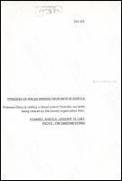 1997 Diana hercegnő aknásított övezetben tett látogatása Angolában, sajtófotó, hátulján feliratozva ...
