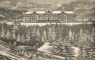 Tátralomnic, Tatranska Lomnica; Palace szálló, szánhúzó fogat / hotel, sled carriage (EK)