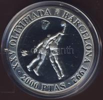 Spanyolország 1990. 2000P Ag "Barcelonai olimpia-kosárlabda" T:BU