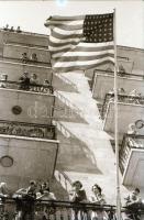 1945 Budapest, amerikai gyógyszersegély átadási ünnepsége, Rózsa György fotóriporter hagyatékából 55...