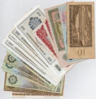 Vegyes 18db-os bankjegy tétel nagyrészt jugoszláv és egyiptomi bankjegyek, benne Ausztria 1986. 20Sc...