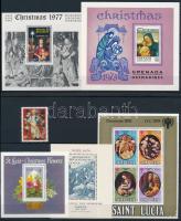 1970-1995 Christmas 6 blocks + 1 stamp, 1970-1995 Karácsony motívum 6 klf blokk + 1 db önálló érték 3 db stecklapon