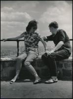 cca 1968 Budapesti életképek, 3db feliratozott, vintage fotóművészeti alkotás Dezső Pál kecskeméti f...