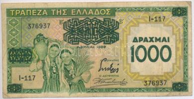 Görögország 1939. 100D 1000D felülbélyegzéssel T:III Greece 1939. 100 Drachmai with 1000 Drachmai overprint C:F  Krause 111