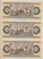 1983. 50Ft (3x) sorszámkövetők + 1986. 50Ft (3x) sorszámkövetők + 1989. 50Ft (3x) sorszámkövetők T:I