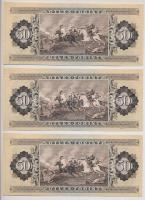 1980. 50Ft (3x) egy ugrással sorszámkövetők T:I