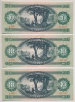 1969. 10Ft (3x) sorszámkövetők T:II,II-