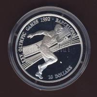 Cook szigetek 1990. 10$ Ag "Barcelonai olimpia-futás" T:PP