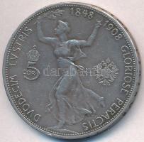 Ausztria 1908. 5K Ag "Ferenc József - Jubileum" T:3 patina Austria 1908. 5 Corona Ag "...