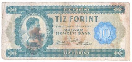 1946. 10Ft T:III- fo.   Hungary 1946. 10 Forint C:VG spotted Adamo F1