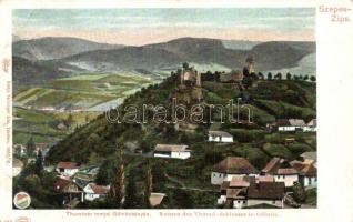 Gölnicbánya, Gelnica; Thurzó-vár romjai, Feitzinger Ede No. 449. / castle ruins