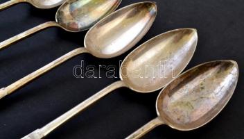 Monogramos ezüst (Ag.)kanál ( 6 db), jelzett, mesterjeggyel,   h:22 cm (6×), nettó:502 g