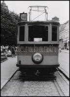 cca 1980 Kassa, a 104-es régi villamoskocsi, 2 db vintage negatívról készült mai nagyítás, 13x18 cm