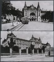 cca 1910 Pécsi villamosok, 3 db mai nagyítás Fekete György (1904-1990) budapesti fényképész hagyatékában levő 3 db repró negatívról, 10,5x16,5 cm