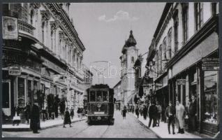 cca 1910 Pécsi villamosok, 3 db mai nagyítás Fekete György (1904-1990) budapesti fényképész hagyaték...
