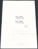 1983 Bándi András: ,,Ő", pecséttel jelzett vintage fotóművészeti kiállítás, 15x22,5 cm