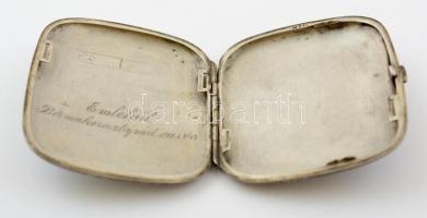 Monogramos ezüst (Ag.) art deco cigarettatárca, belül gravírozott felirattal "Emlékül bérmakere...
