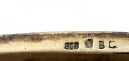 Monogramos ezüst (Ag.) art deco cigarettatárca, belül gravírozott felirattal "Emlékül bérmakere...