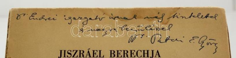 Patai Ervin György: Jiszráel Berechja Fontanella költeményei és Jehuda Fontanellának egy verse. Bölc...