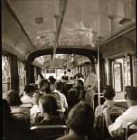 cca 1968 Budapest, kalauz egy csuklós autóbuszon, 3 db szabadon felhasználható vintage negatív, 6x6 ...