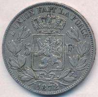 Belgium 1872. 5Fr Ag "II. Lipót" T:2-
Belgium 1872. 5 Francs Ag "Leopold II" C:...
