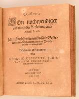 Obrecht, Georg: Discursus bellico-politicus ... in quo quomodo adversus Turcicum tyrannum bellum com...