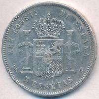 Spanyolország 1888MP-M 5P Ag "XIII. Alfonz" T:2- ph.
Spain 1888MP-M 5 Pesetas Ag "Al...