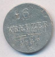 Ausztria 1849C 6kr Ag T:3
Austria 1849C 6 Kreuzer Ag C:F 
Krause KM#2200