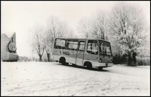 cca 1979 Székesfehérváron gyártott Ikarus buszok, 3 db vintage fotó, 15x23 cm és 16,5x 24 cm
