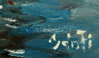 Bánfi jelzéssel: Vitorlások a tavon. Olaj, karton, 25×35 cm